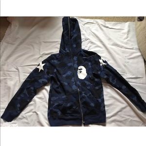 Blue camo bathing ape (BAPE) hoodie size XS